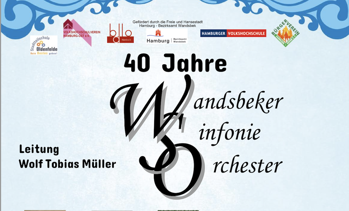 Jubiläumskonzerte der Wandsbeker Sinfonieorchester am 22. und 23. Mai in unserer Aula