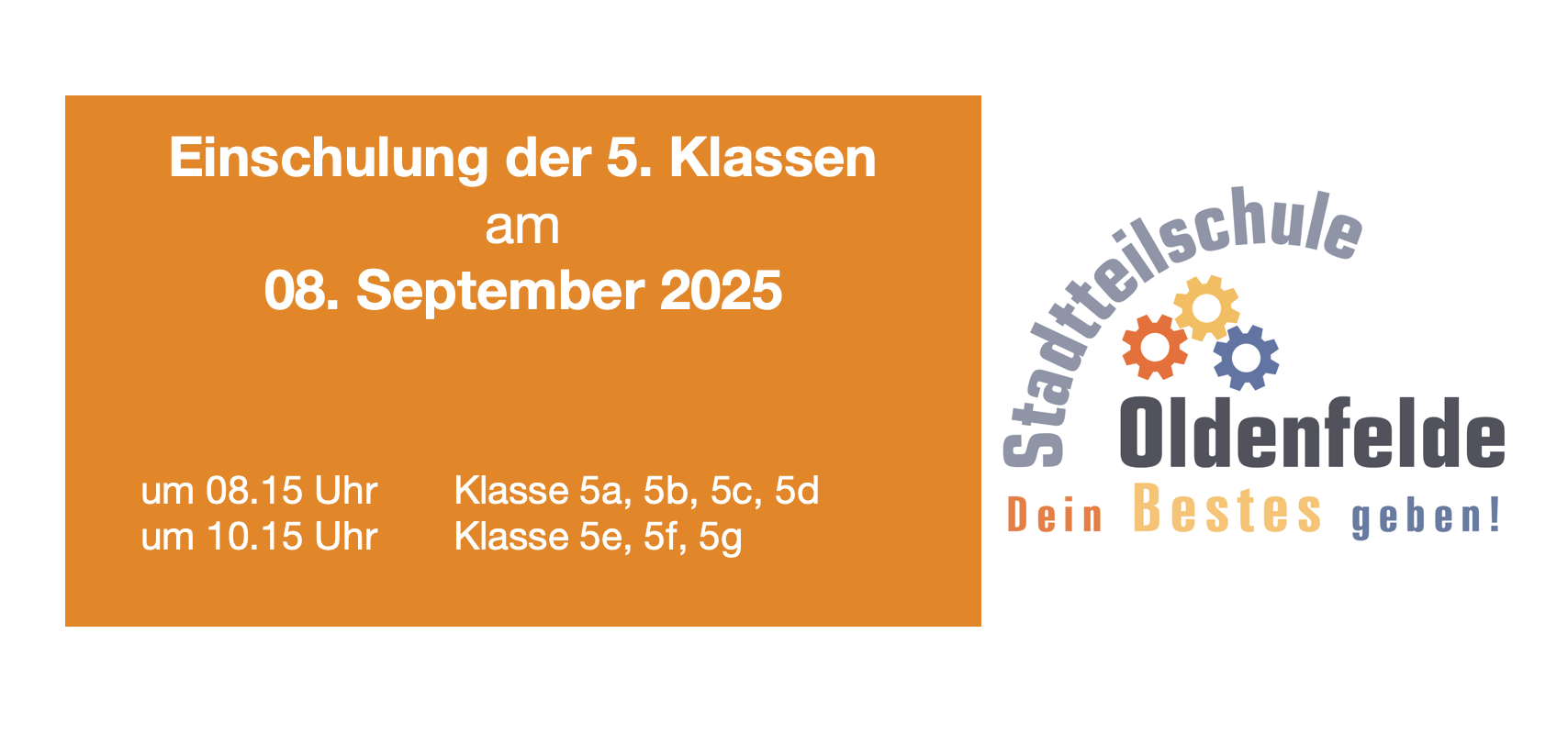 Einschulung der 5. Klassen